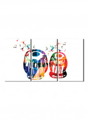 3-Piece Music Theme Canvas Painting With Frame Multicolour 120X60centimeter