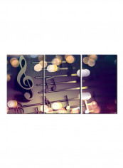 3-Piece Music Theme Canvas Painting With Frame Multicolour 120X60centimeter