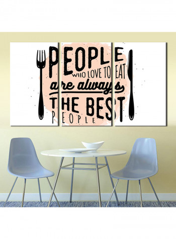 3-Piece Quote Theme Canvas Painting With Frame Multicolour 120X60centimeter