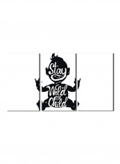 3-Piece Quote Theme Canvas Painting With Frame White/Black 120X60centimeter
