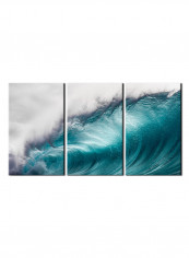 3-Piece Sea Theme Canvas Painting With Frame Multicolour 120X60centimeter