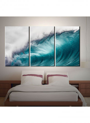 3-Piece Sea Theme Canvas Painting With Frame Multicolour 120X60centimeter