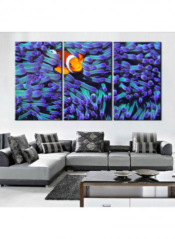 3-Piece Sea Theme Canvas Painting With Frame Multicolour 120X60centimeter