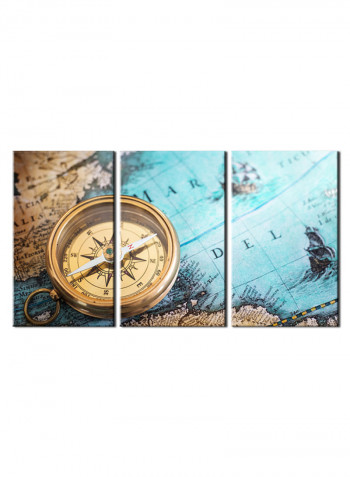 3-Piece Telecom Theme Canvas Painting With Frame Multicolour 120X60centimeter