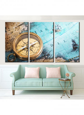 3-Piece Telecom Theme Canvas Painting With Frame Multicolour 120X60centimeter