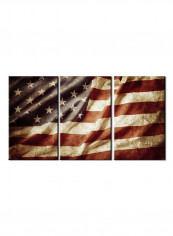 3-Piece Flag Theme Canvas Painting With Frame Multicolour 120X60centimeter