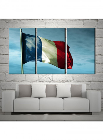 3-Piece Flag Theme Canvas Painting With Frame Multicolour 120X60centimeter