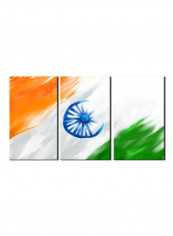 3-Piece Flag Theme Canvas Painting With Frame Multicolour 120X60centimeter