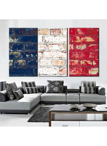 3-Piece Flag Theme Canvas Painting With Frame Multicolour 120X60centimeter