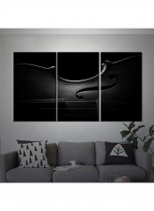 3-Piece Music Theme Canvas Painting With Frame White/Black 120X60centimeter