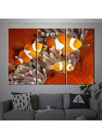 3-Piece Sea Theme Canvas Painting With Frame Multicolour 120X60centimeter
