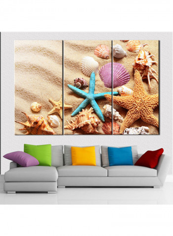 3-Piece Sea Theme Canvas Painting With Frame Multicolour 120X60centimeter