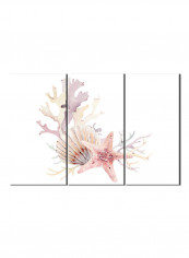 3-Piece Sea Theme Canvas Painting With Frame Multicolour 120X60centimeter