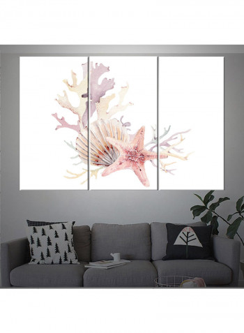 3-Piece Sea Theme Canvas Painting With Frame Multicolour 120X60centimeter