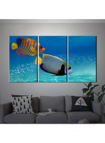 3-Piece Sea Theme Canvas Painting With Frame Multicolour 120X60centimeter