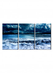 3-Piece Sea Theme Canvas Painting With Frame Multicolour 120X60centimeter