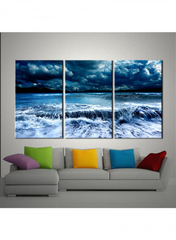 3-Piece Sea Theme Canvas Painting With Frame Multicolour 120X60centimeter