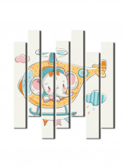 7-Piece Character Theme Canvas Painting With Frame Multicolour 75X70centimeter