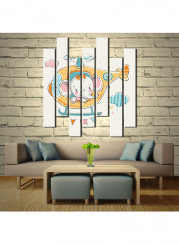 7-Piece Character Theme Canvas Painting With Frame Multicolour 75X70centimeter