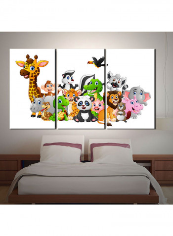 3-Piece Character Theme Canvas Painting With Frame Multicolour 120X60centimeter