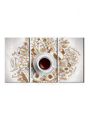 3-Piece Coffee Theme Canvas Painting With Frame Multicolour 120X60centimeter
