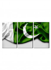 3-Piece Flag Theme Canvas Painting With Frame Multicolour 120X60centimeter