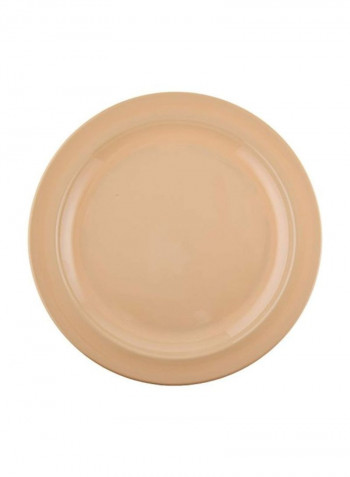 12-Piece Round Melamine Plate Tan 10.25inch