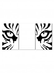 3-Piece Animal Theme Canvas Painting With Frame Black/White 120X60centimeter
