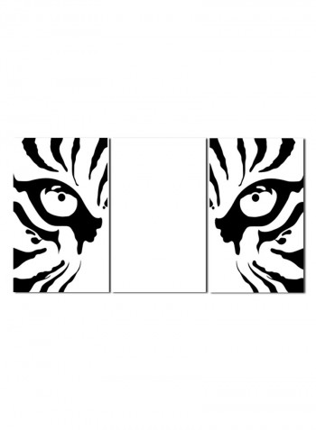 3-Piece Animal Theme Canvas Painting With Frame Black/White 120X60centimeter