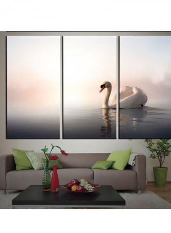 3-Piece Animal Theme Canvas Painting With Frame Multicolour 120X60centimeter