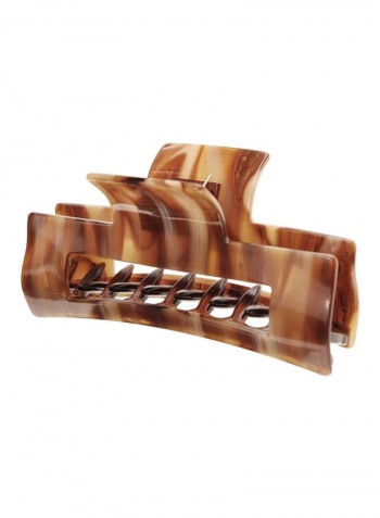 Cut-out Rectangle Jaw Hair Clip Caramel Horn