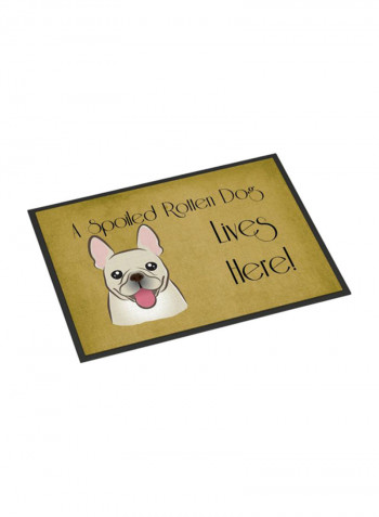 French Bulldog Spoiled Dog Lives Here Indoor/Outdoor Mat Multicolour 18 x 24inch