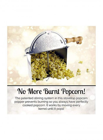 Metal Stovetop Popper With Popping Kits Silver 17x10x8inch