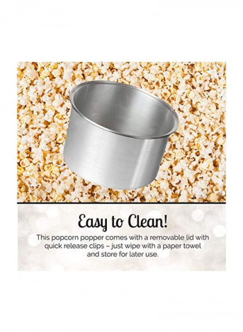Metal Stovetop Popper With Popping Kits Silver 17x10x8inch