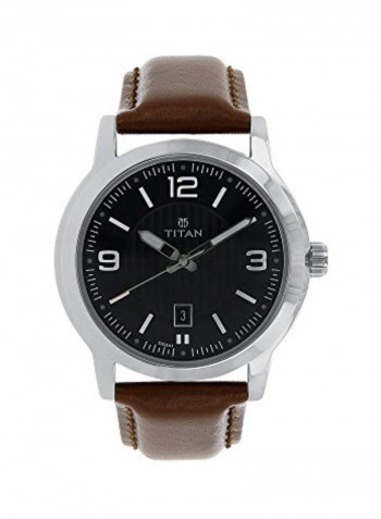 Men's Leather Analog Watch 1730SL02