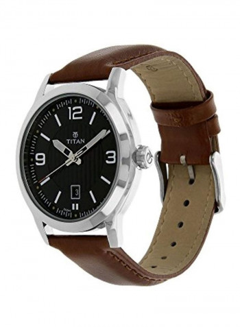 Men's Leather Analog Watch 1730SL02