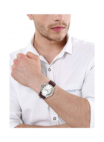 Men's Leather Analog Watch 1730SL02