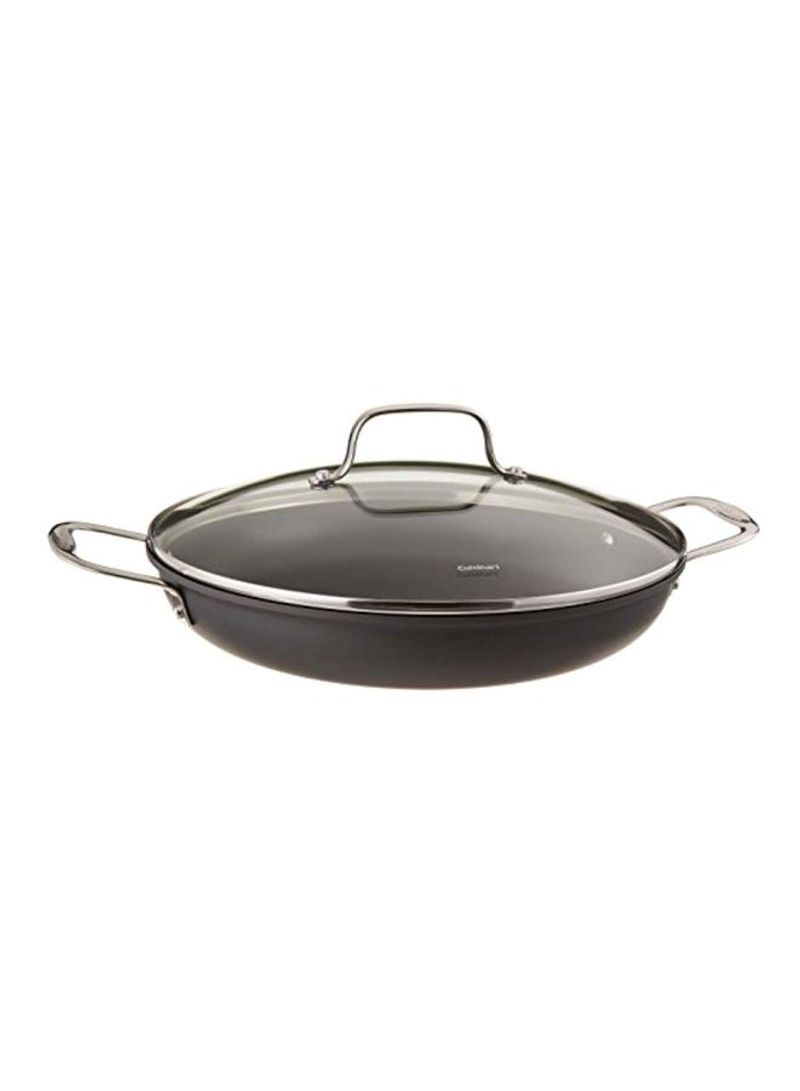 Nonstick Hard-Anodized Pan with Medium Dome Cover Black 2.8x14.5x11.8inch