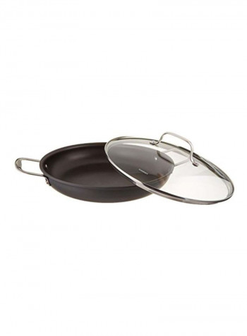 Nonstick Hard-Anodized Pan with Medium Dome Cover Black 2.8x14.5x11.8inch
