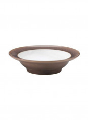 Truffle Wide Rimmed Soup Bowl Brown/White 9x3x9inch