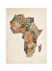 Africa Text Map Canvas Wall Art Multicolour 16 x 24inch