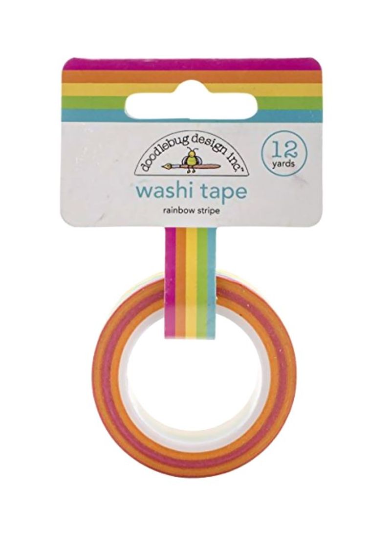 Rainbow Stripe Washi Tape Orange/Pink