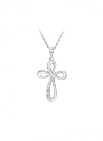 925 Sterling Silver With 0.05 Ct Diamond Pendant Necklace