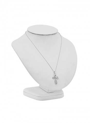 925 Sterling Silver With 0.05 Ct Diamond Pendant Necklace