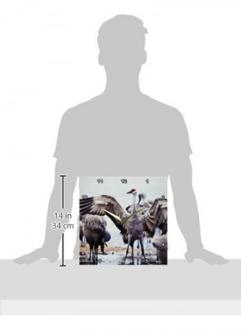 DPP 92168 2 Sandhill Crane Birds Platte River Nebraska Wall Clock Multicolour 13x13inch