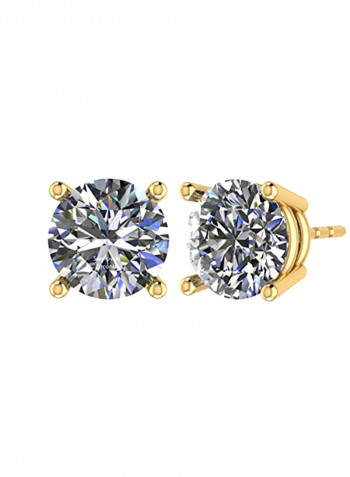 Stainless Steel Cubic Zirconia Stud Earrings