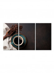 3-Piece Coffee Theme Canvas Painting With Frame Multicolour 120X60centimeter