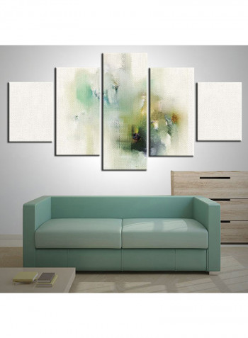 5-Piece Abstract Theme Canvas Painting With Frame Multicolour 100X55centimeter