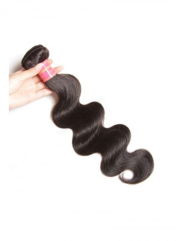 Human Hair Weft Extension Black 10inch