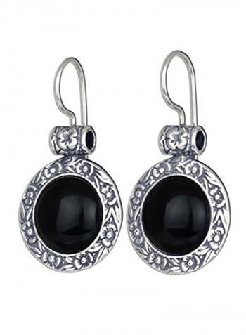 925 Sterling Silver Ornate Floral Design With Secure Backs Earrings